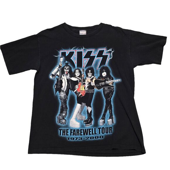 Vintage 2000 KISS Farewell Tour T-Shirt World Tour 2000 All Sport L Band Tee - Picture 1 of 5